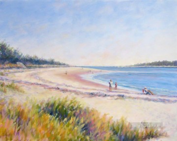 Caminantes playa Niño impresionismo Pinturas al óleo
